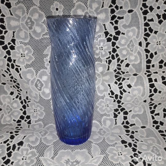 Ваза синее стекло СССР