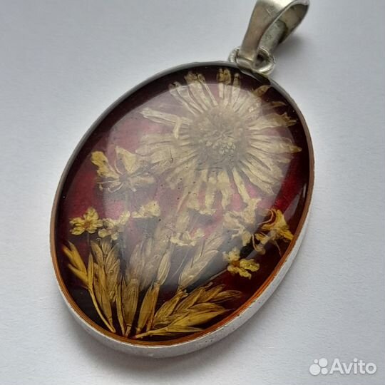 Антикварный кулон цветок Эдельвейс