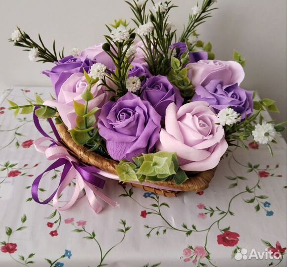 Композиция из мыльных роз