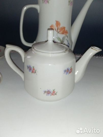 Сервиз Фарфор чашка, чайник, сахарница СССР