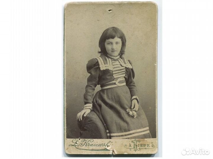 Фото визит портрет девочка Краевский Киев 1891