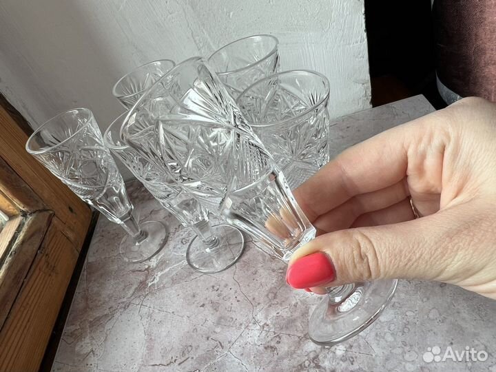 Хрустальные фужеры, коньячные рюмки