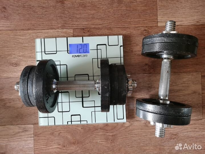 Разборные гантели по 12кг каждая 24 кг общего веса