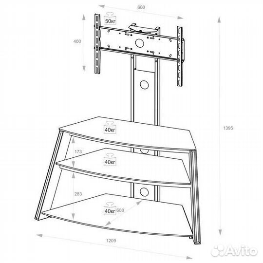 Стойка под телевизор с кронштейном