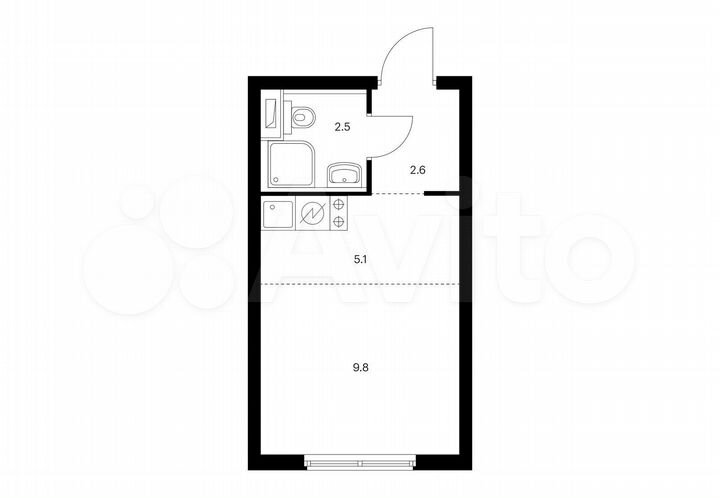 Квартира-студия, 20 м², 25/25 эт.