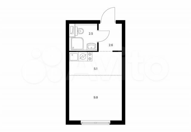 Квартира-студия, 20 м², 25/25 эт.