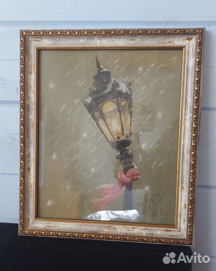 Картина Фонарь, пастель