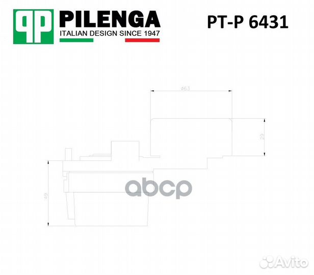 Ролик натяжителя приводного ремня PTP6431 pilenga