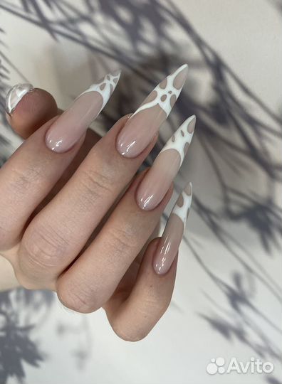 Маникю гель лак (шелак) наращивание