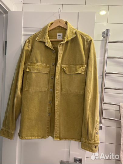 Джинсовая рубашка куртка zara