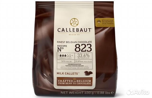 Callebaut - Шоколад молочный 33,6% какао 823-RT-D94/823-E0-D94 0,4кг
