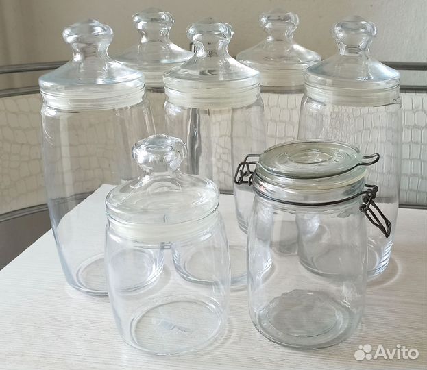 Стеклянные банки для сыпучих продуктов 22 шт