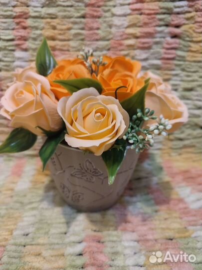 Букет из мыльных роз