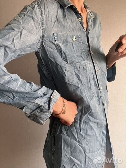 Рубашка туника удлиненная джинсовая