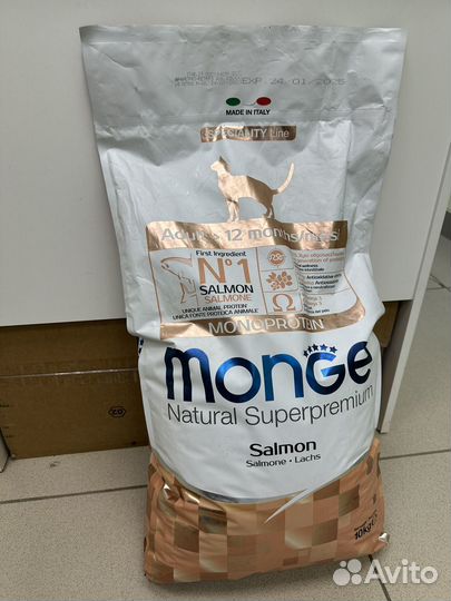 Корм для кошек monge лосось, курица