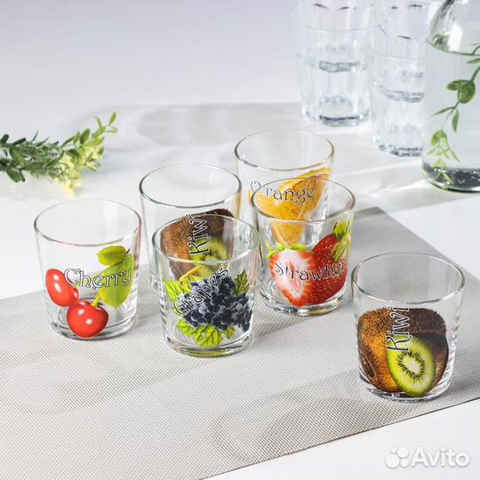 Набор стаканов «Ассорти», 250 мл, 6 шт, рисунок ми