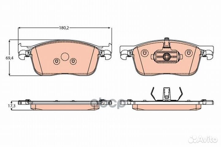 Колодки передние citroen jumpy, peugeot expert