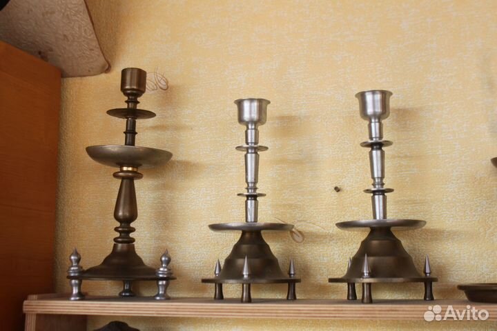 Подсвечники старинные бронза разборные