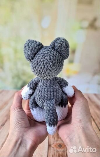 Игрушка собачка Хаски. Вязаная игрушка. Амигуруми