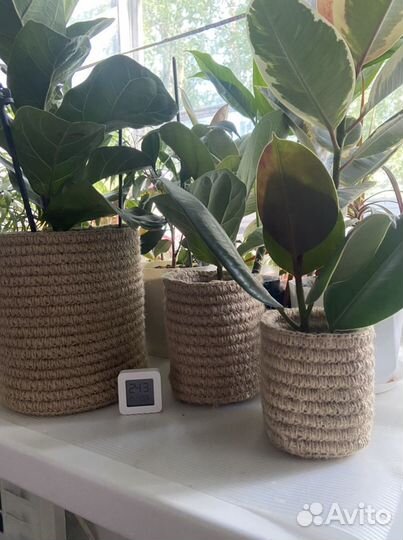 Плетеные корзинки из джута