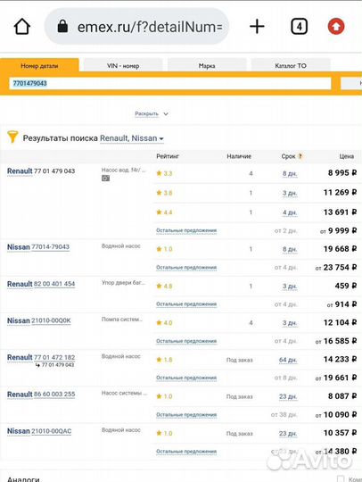 Водяной насос Рено Дастер