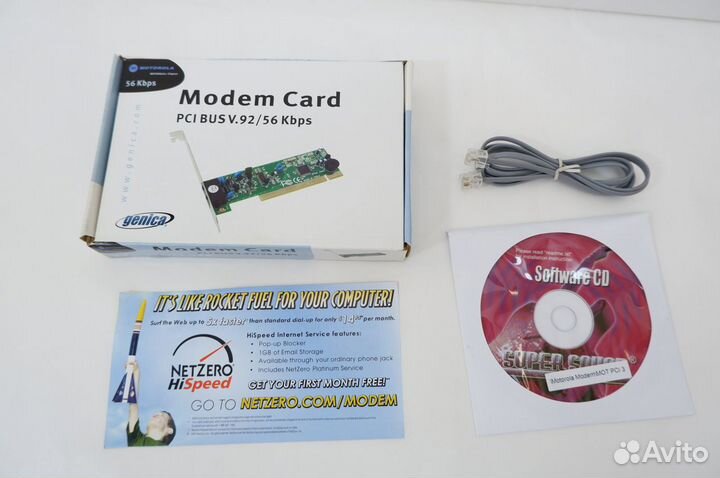 Modem card PCI BUS V.92/ 56 Kbps genica motorola