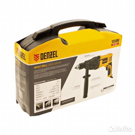 Дрель ударная Denzel ID-1050-2, 1050 Вт, 26312