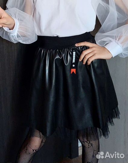 Юбка из экокожи