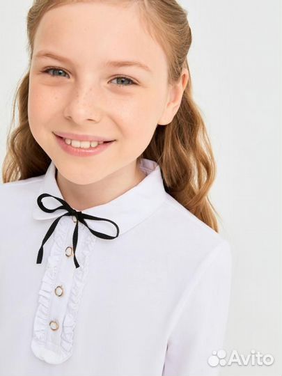 Блузка детская для девочек белый 164 см