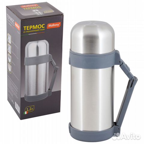 Термос Mallony SF-1200A, 1.2л, широкое горло+кнопк