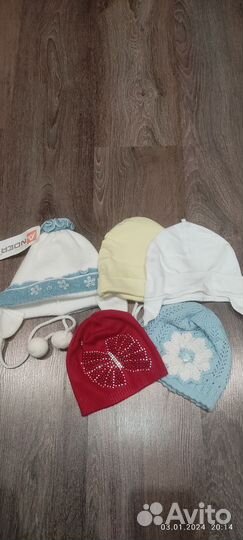 Пакет шапочек для девочки 6-12 мес