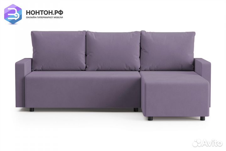 Диван угловой еврокнижка Мидгард сиреневый