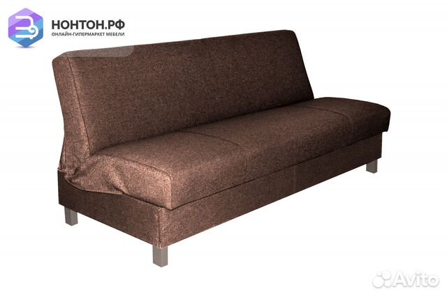 Диван книжка Ручеек на высоких ножках коричневый