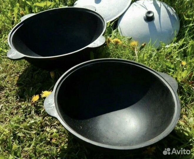 Казан чугунный с алюминиевый крышкой (Магазин)