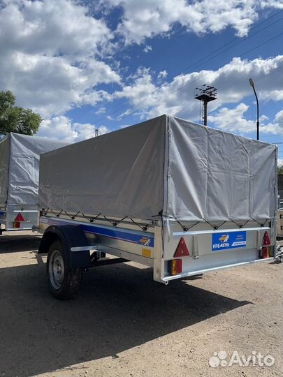 Прицеп легковой самосвал 2.5х1.56 с высоким тентом