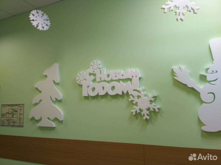 Снежинки пенопласт