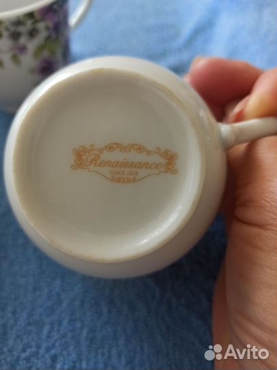 Чашка с блюдцем сервиз белый на 5 человек