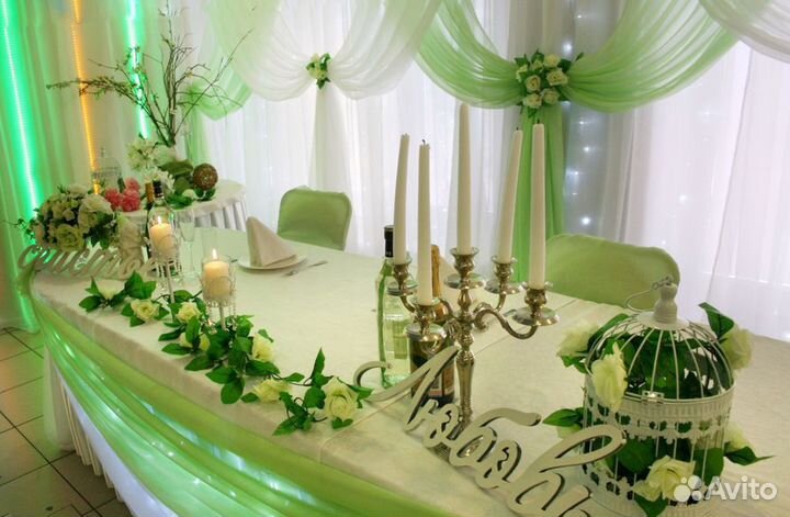 Органза для украшения зала цветы и прочее