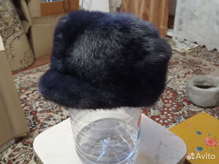 Норковая шапка мужская с козырьком