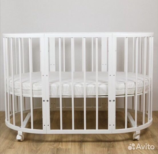 Детская кроватка трансформер 6 в 1 с матрасами