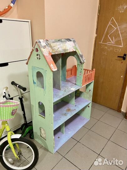 Большой Деревянный Домик Стеллаж toys house