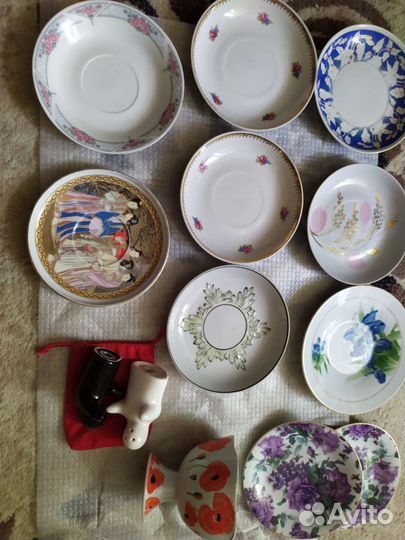 Тарелочки и мелочь гжель