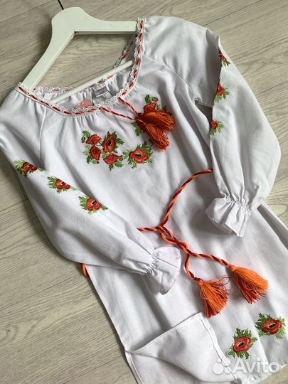 Хлопковое платье/рубаха/туника 120-128