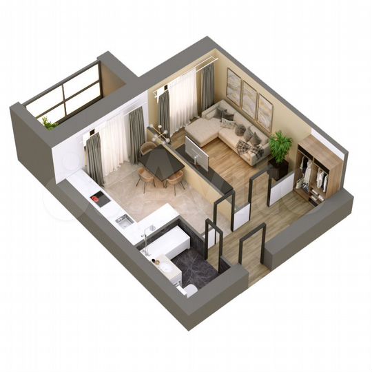 1-к. квартира, 43,1 м², 2/9 эт.