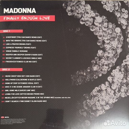 Винил Madonna - Finally Enough Love