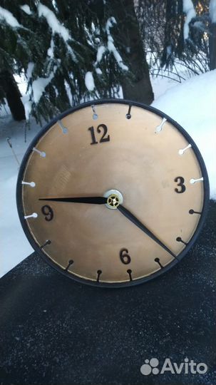 Лофт. Часы настенные.Металлические. Фрезерный диск
