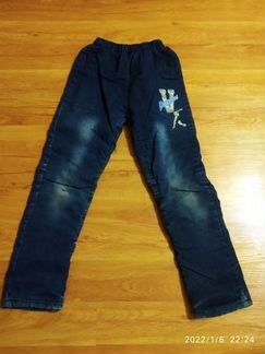 Теплые зимние джинсы на синтепоне на мальчика