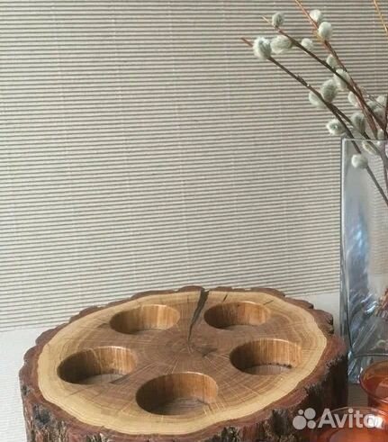 Подсвечник естественный, деревянный