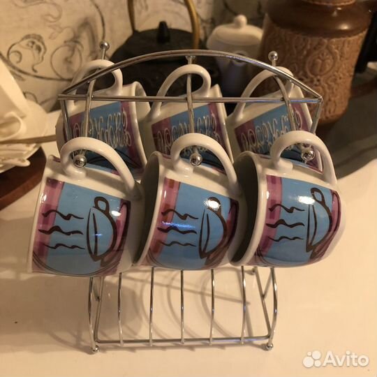 Чашки чайные кофейные на подставке набор