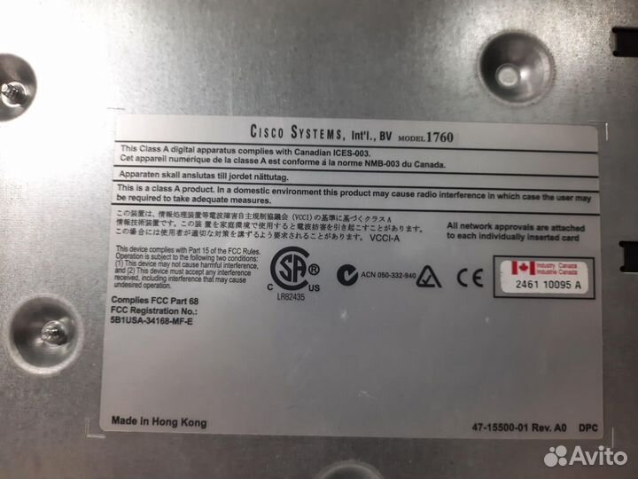 Маршрутизатор Cisco 1760